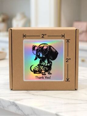 Dachshund Holographic Thank You Stickers 2”x2” Set of 100ct. NEW